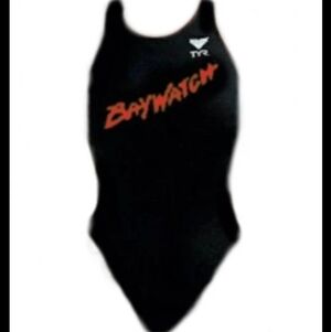 TYR Women's Black and Red Baywatch One Piece Swimsuit